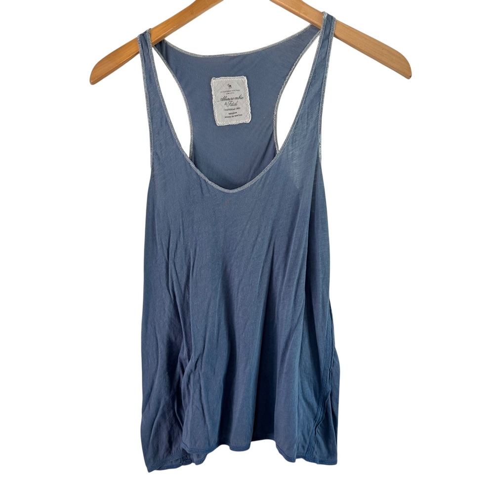 Abercrombie & Fitch Tank Top Racerback Casual Everyday Blue Medium